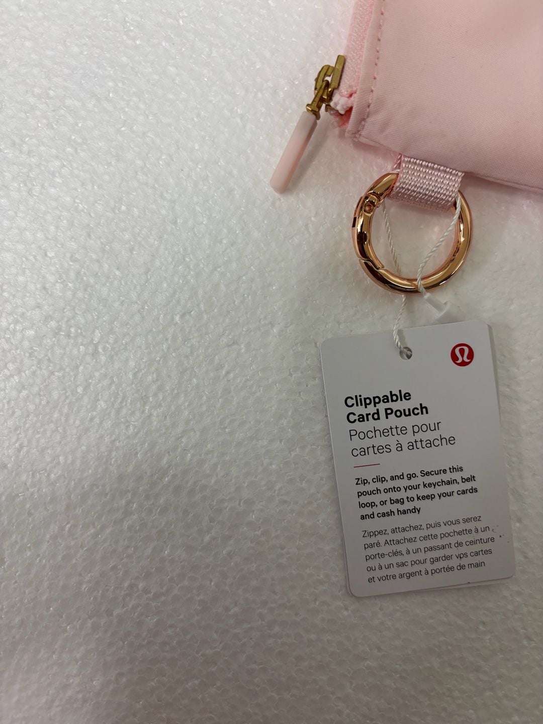 Lululemon Clippable Card Pouch Pink 8