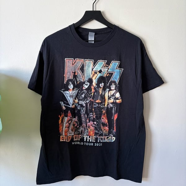Kiss End Of The Road World Tour 2021 T-Shirt Size L Black