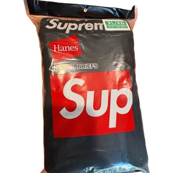 Supreme Hanes Boxer Briefs Size XL/XG Black 4 Pack
