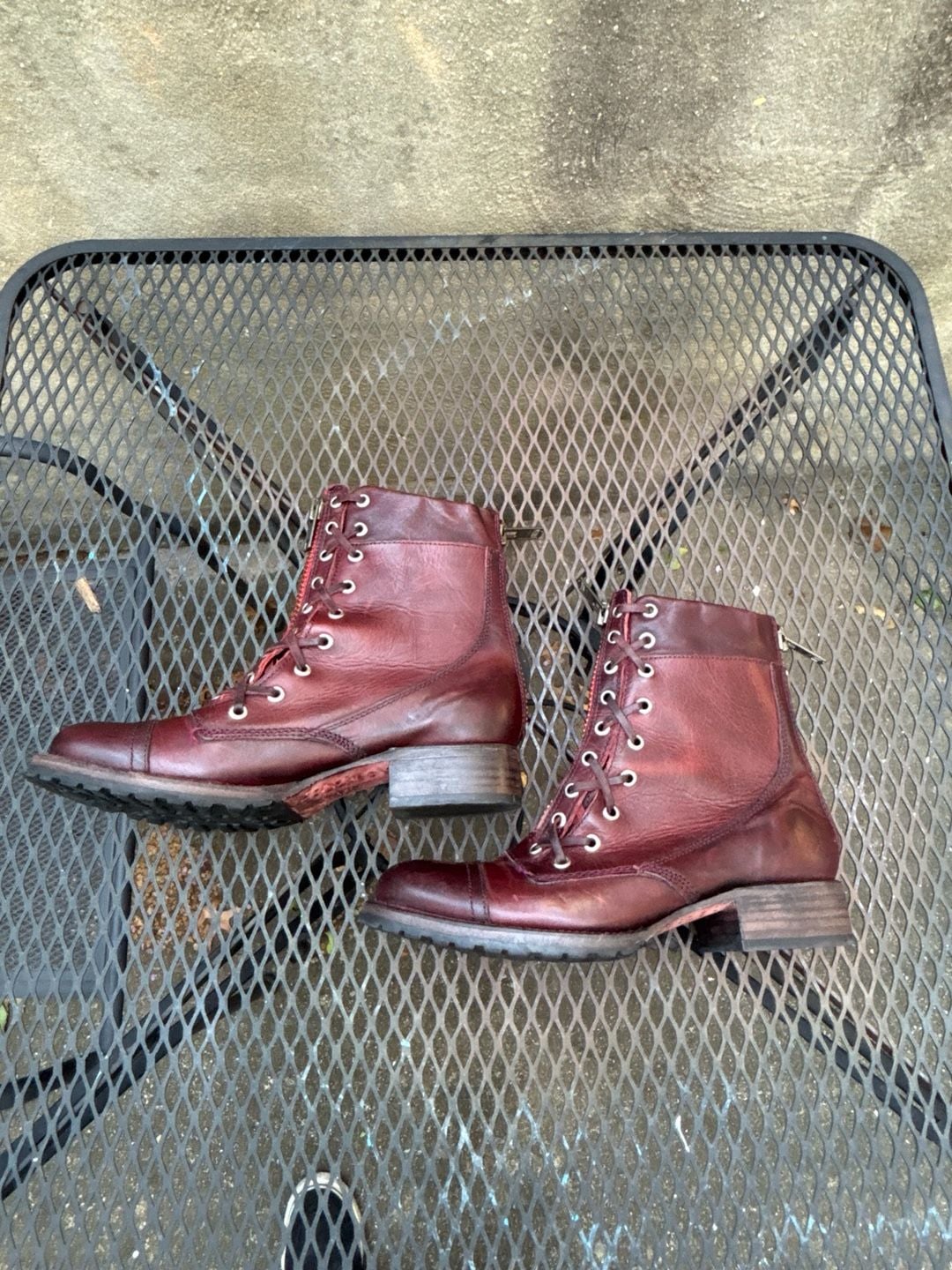 Freebird Liverpool Leather Combat Boots Burgundy 3