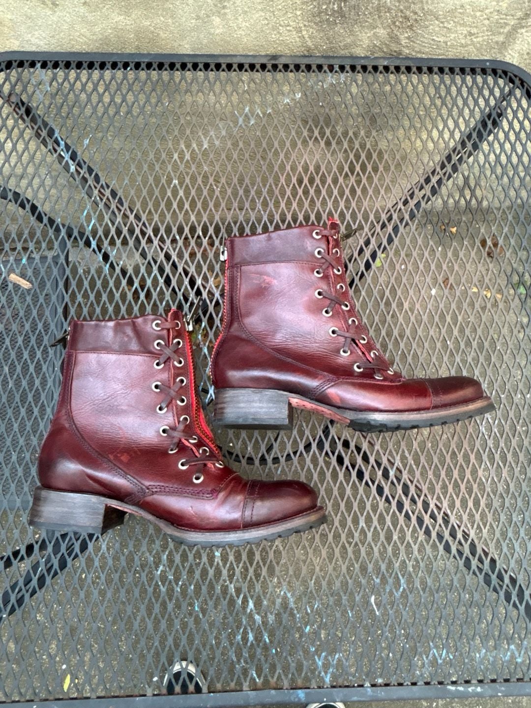 Freebird Liverpool Leather Combat Boots Burgundy 4