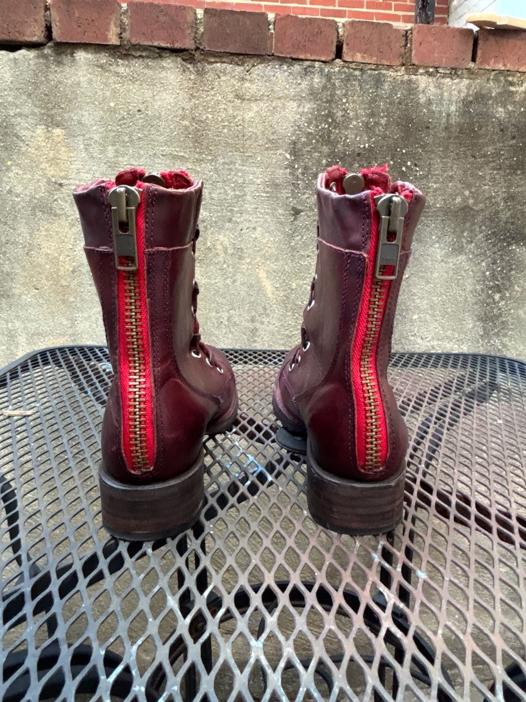Freebird Liverpool Leather Combat Boots Burgundy 5