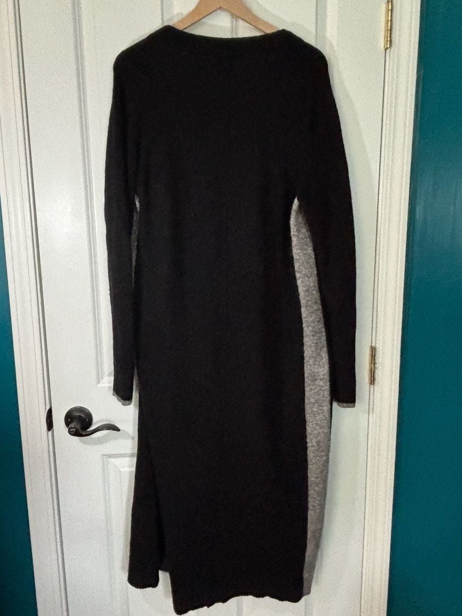 Athleta Extra Fine Merino Wool Duster Cardigan Black XL Like New 4