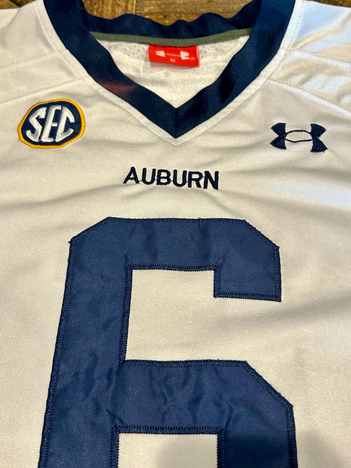 Under Armour Auburn Tigers Football Jersey Size 50 White #6 8