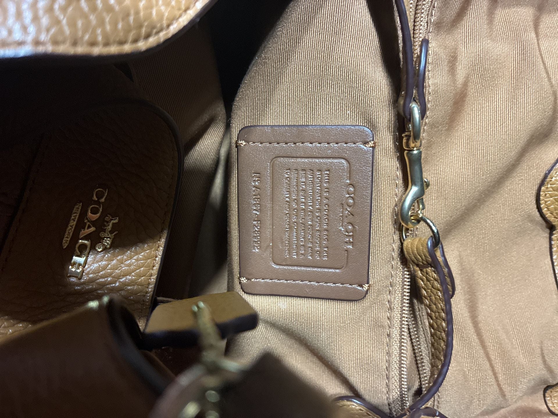 Coach Lexy F28997 Saddle Brown Pebbled Leather Shoulder Bag EUC 3