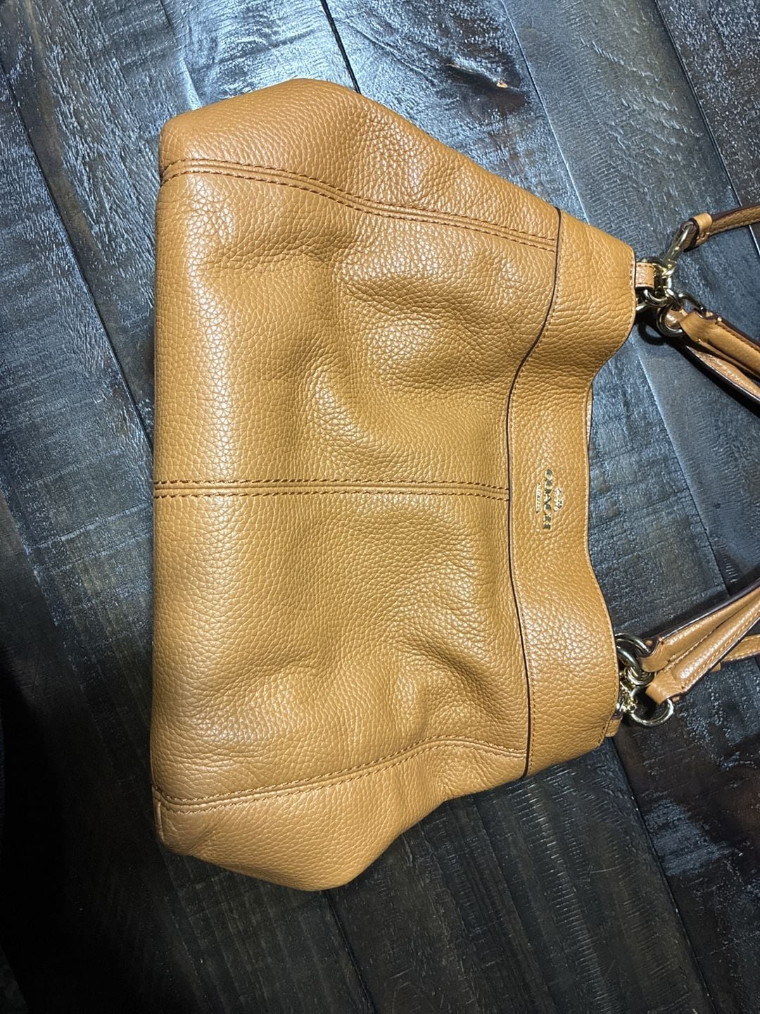 Coach Lexy F28997 Saddle Brown Pebbled Leather Shoulder Bag EUC 7