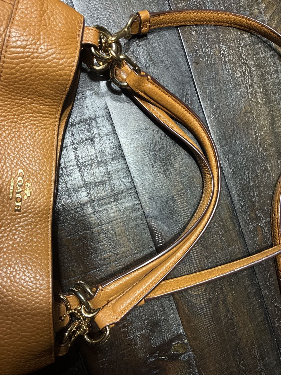 Coach Lexy F28997 Saddle Brown Pebbled Leather Shoulder Bag EUC 8
