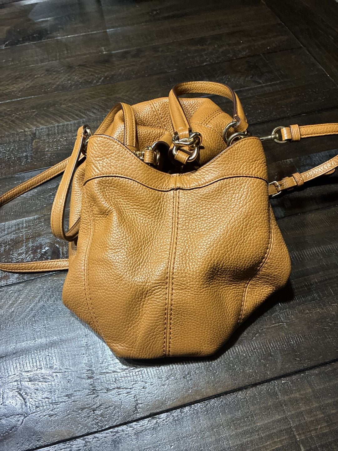 Coach Lexy F28997 Saddle Brown Pebbled Leather Shoulder Bag EUC 11