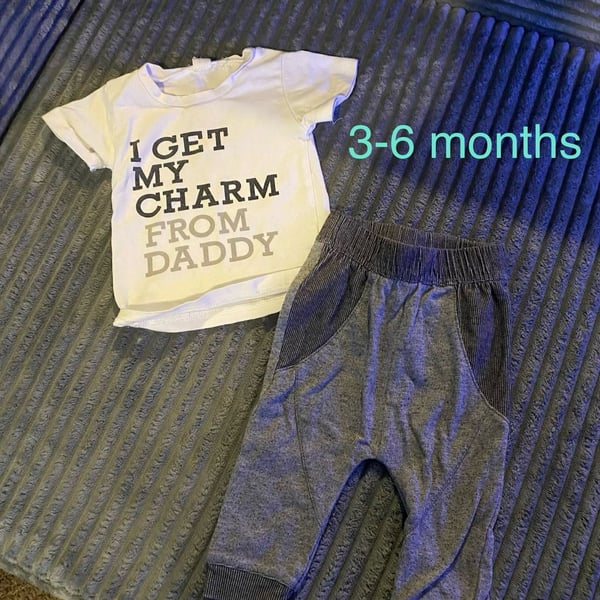 I Get My Charm From Daddy Outfit Set Size 3-6 Months
