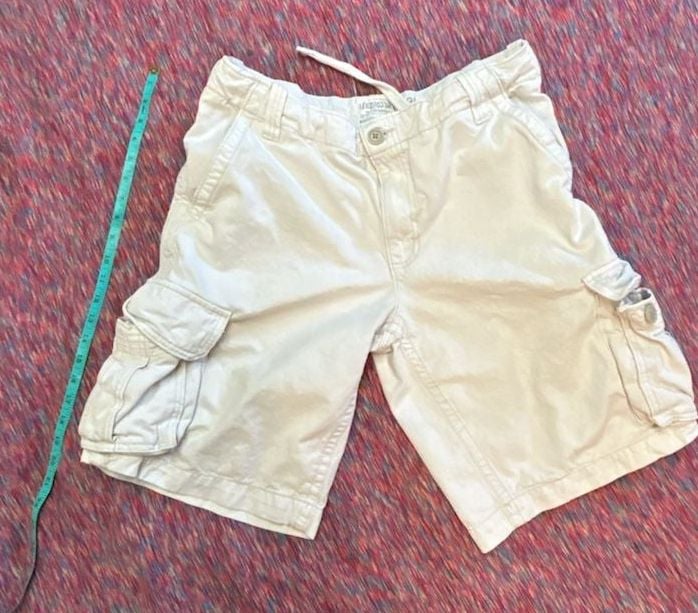 Aeropostale Authentic Cargo Shorts Size 34 White Cotton 2