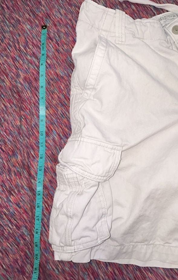 Aeropostale Authentic Cargo Shorts Size 34 White Cotton 3