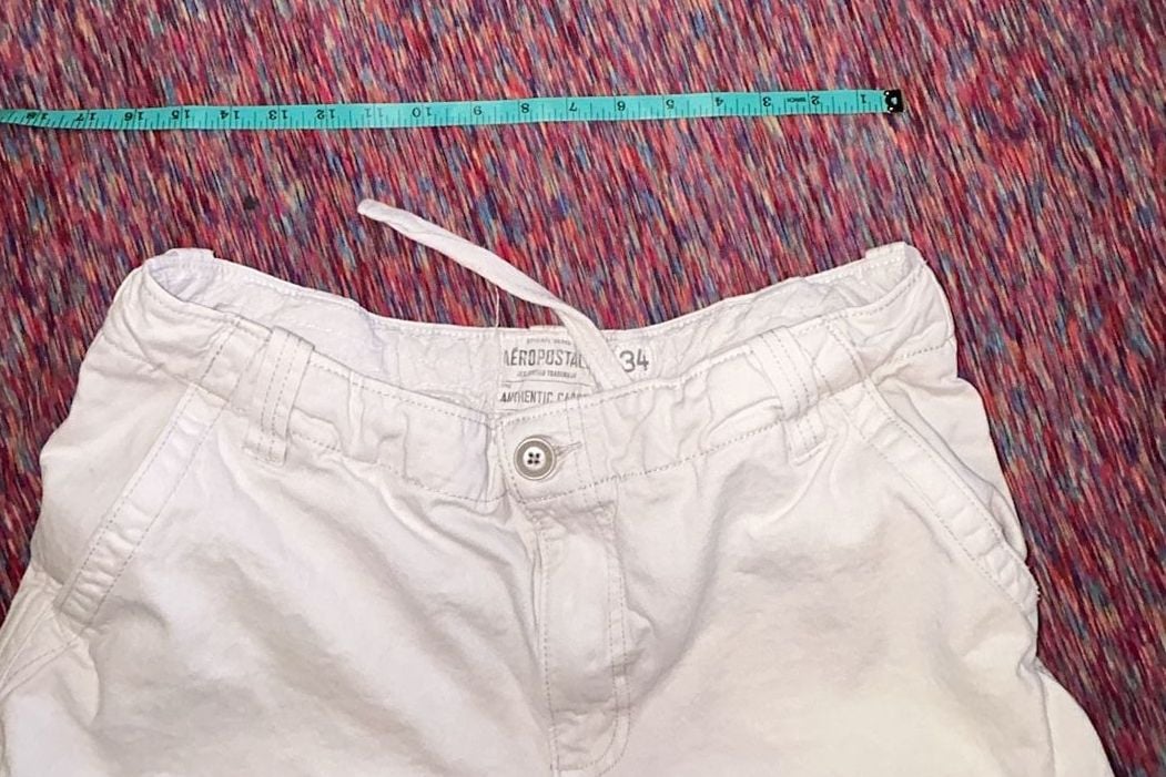 Aeropostale Authentic Cargo Shorts Size 34 White Cotton 4