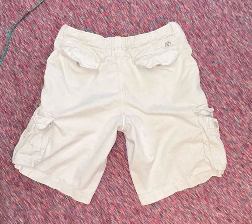 Aeropostale Authentic Cargo Shorts Size 34 White Cotton 6