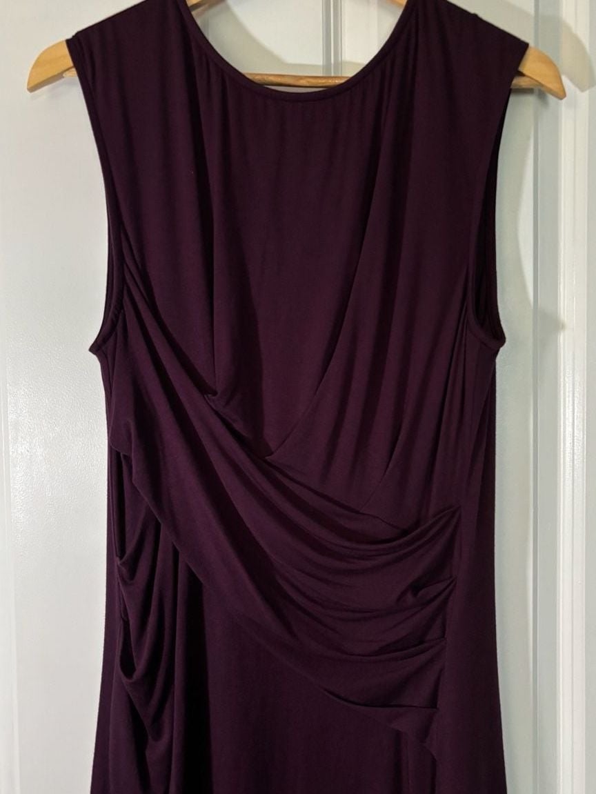 NWT KUT from the Kloth Mollee Ruched Sheath Dress Size 14 Plum Chic 4