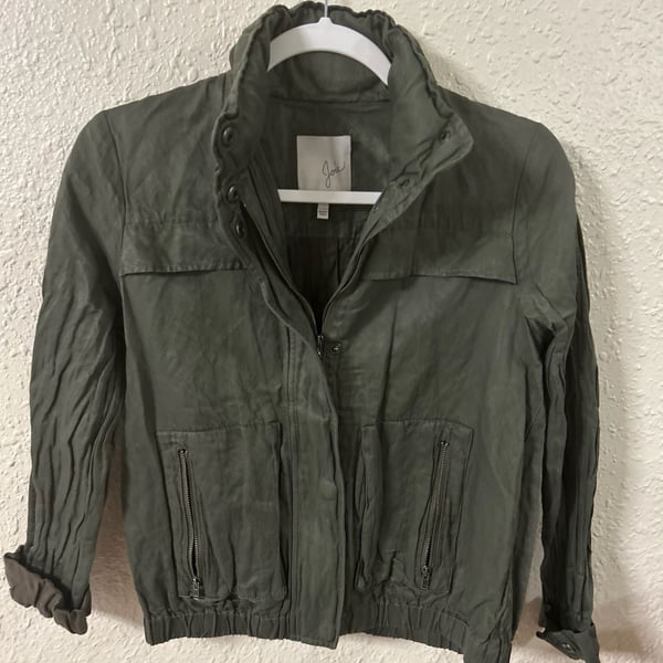 Joie Military Jacket Size S Olive Green Utility Bomber Crop