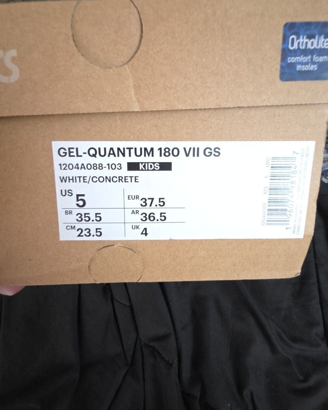 ASICS Gel-Quantum 180 VII Size 5 White Blue Running Shoes 8