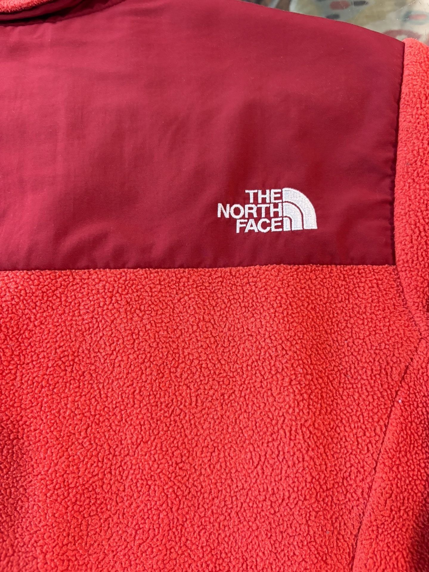 The North Face Denali Fleece Jacket Size L Red Full Zip Polartec Womens 10