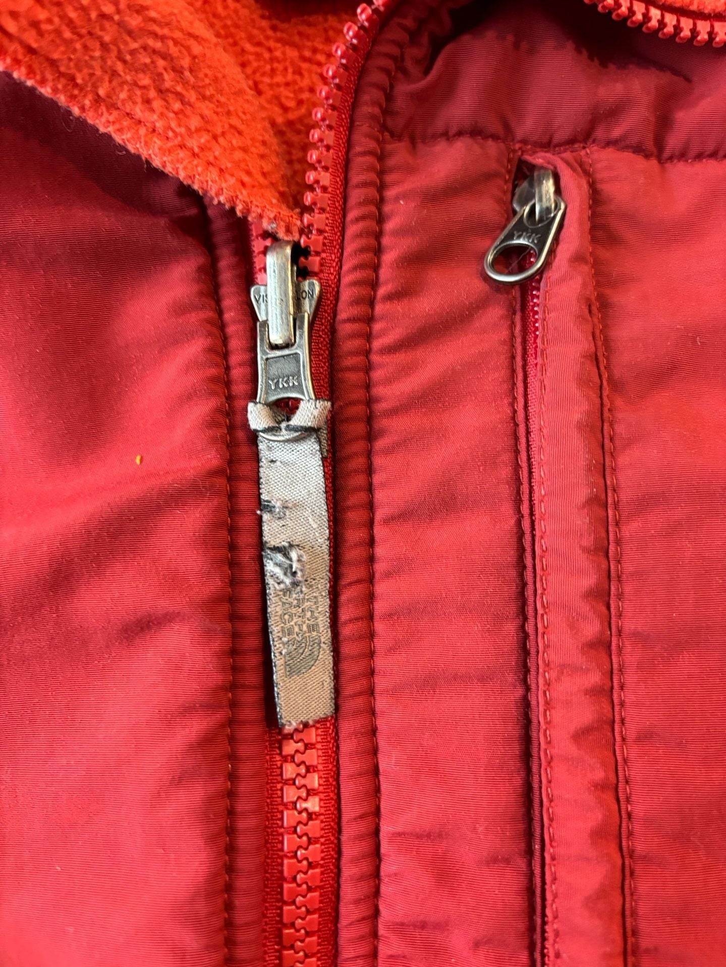 The North Face Denali Fleece Jacket Size L Red Full Zip Polartec Womens 11