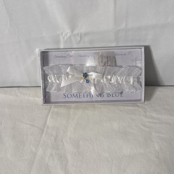 Lillian Rose Something Blue Garter White