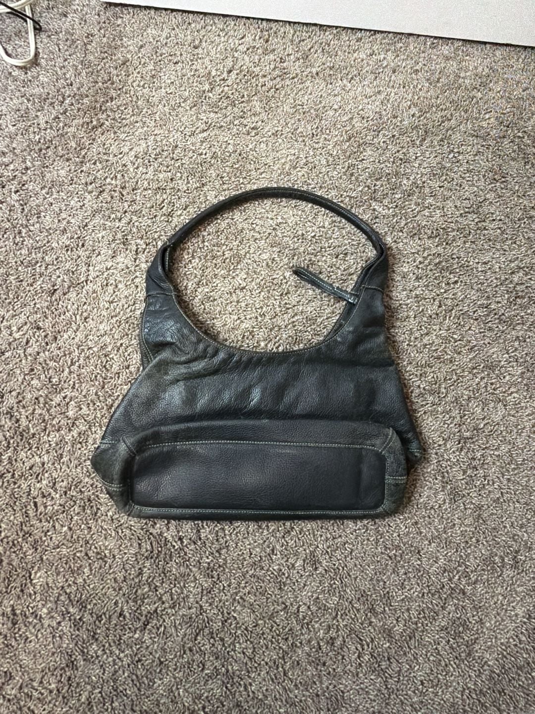 Tignanello Black Leather Shoulder Bag Hobo Purse 3