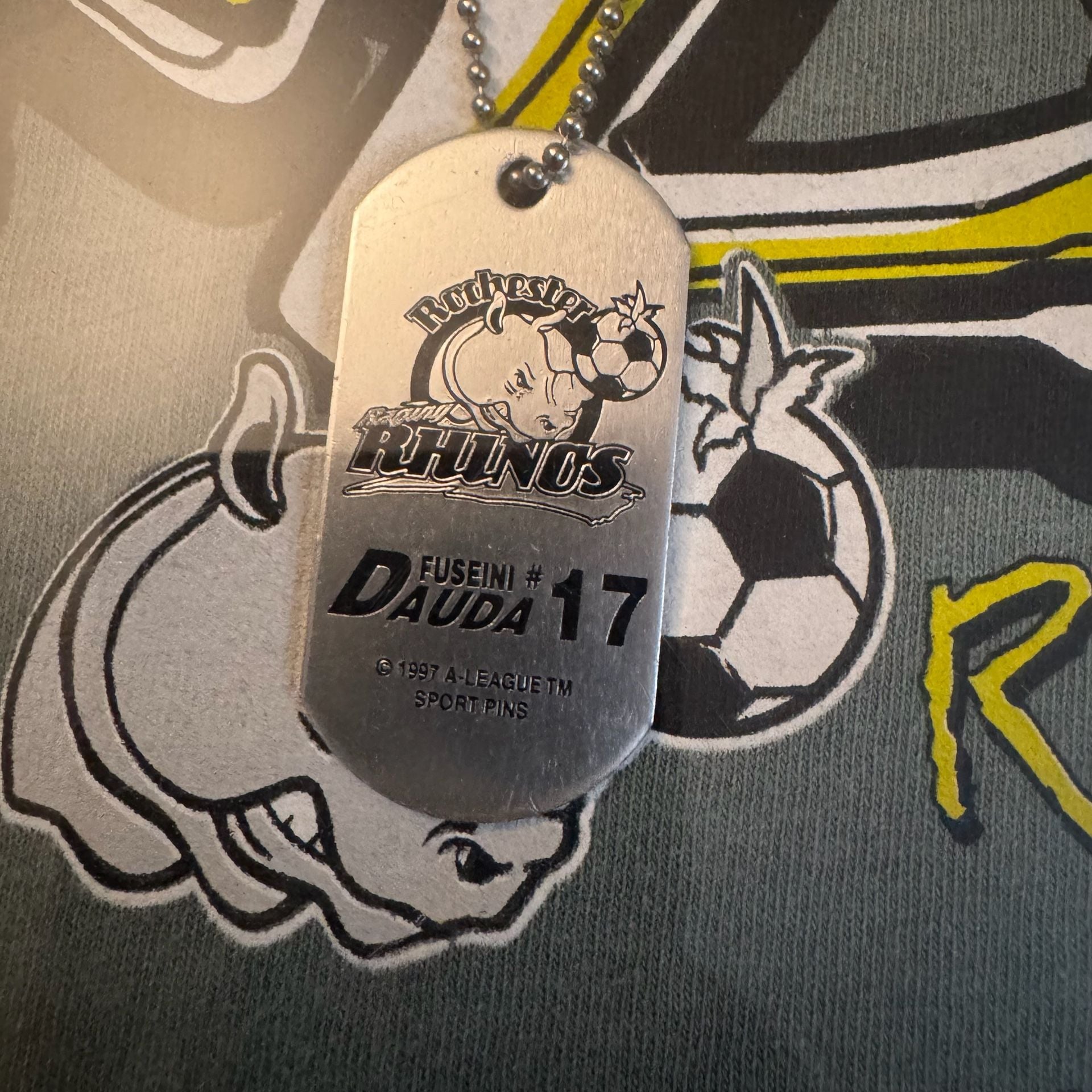 Vintage Rochester Raging Rhinos Soccer Crazy Autographed T-Shirt Framed 6