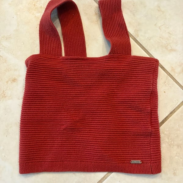 Hollister Ribbed Crop Tank Top Size S Red