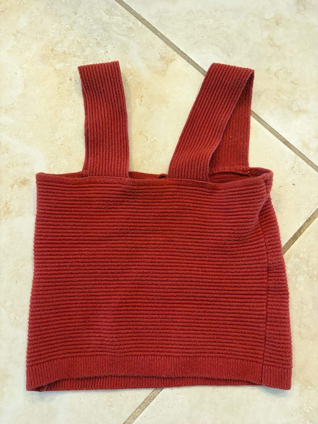Hollister Ribbed Crop Tank Top Size S Red 3