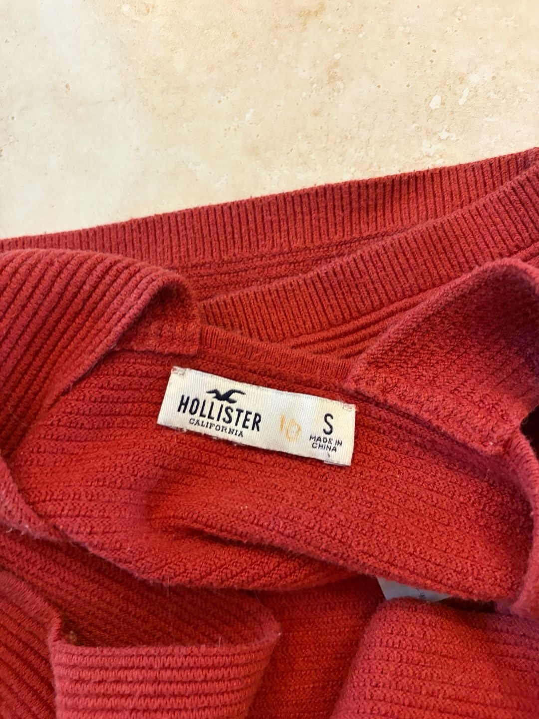 Hollister Ribbed Crop Tank Top Size S Red 4