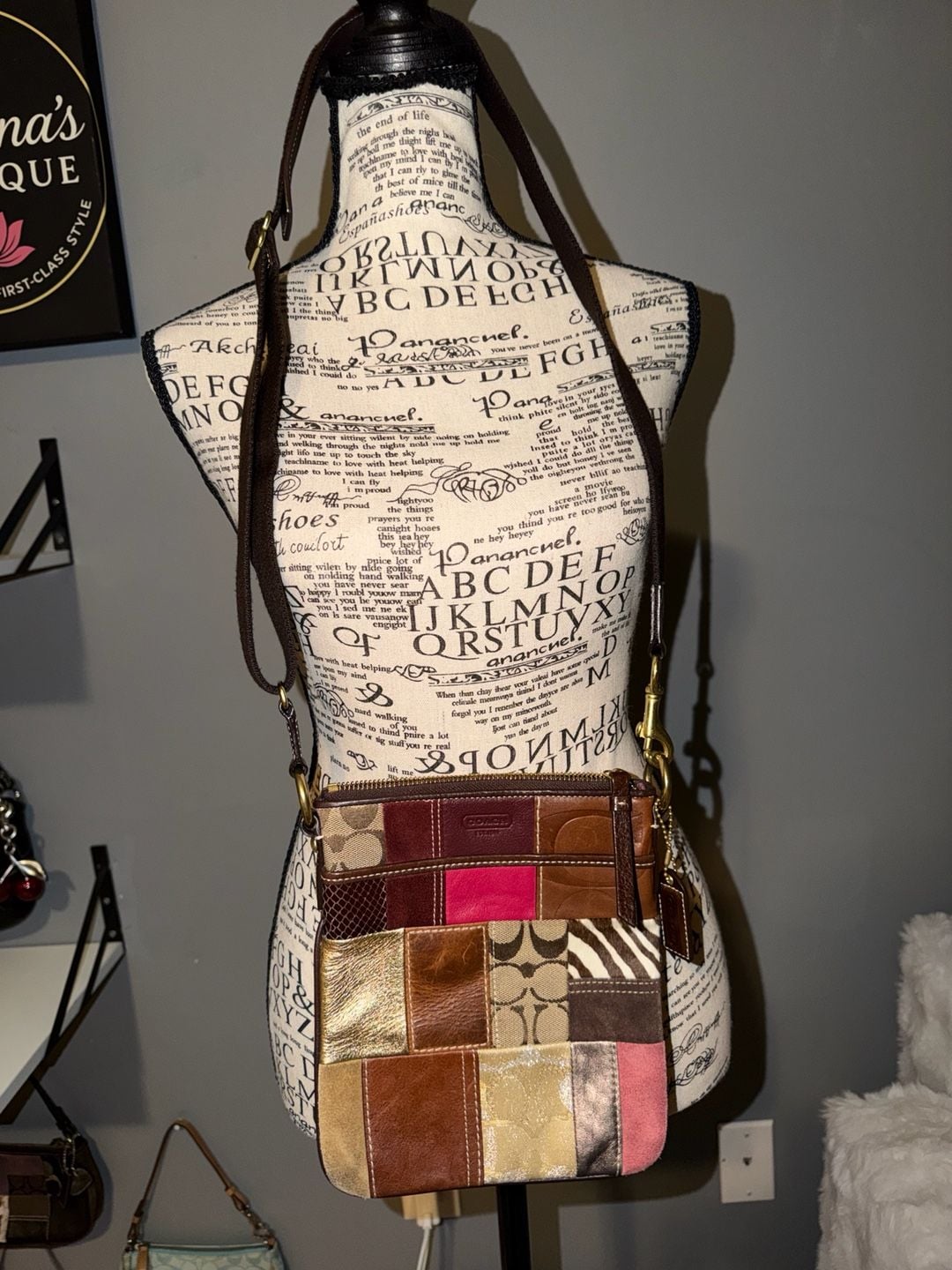Coach Patchwork Crossbody Bag Multi Color Leather Y2K 3