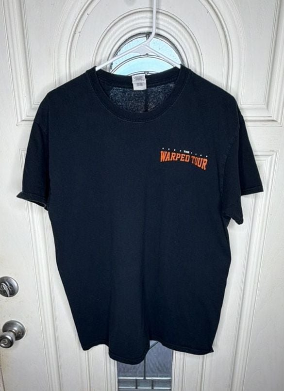Gildan The Warped Tour 1995 Tour Dates T-Shirt Size L Black Cotton 2