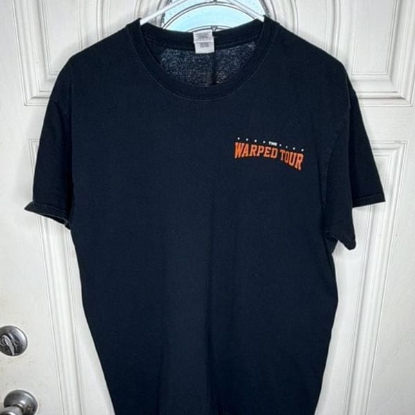 Gildan The Warped Tour 1995 Tour Dates T-Shirt Size L Black Cotton