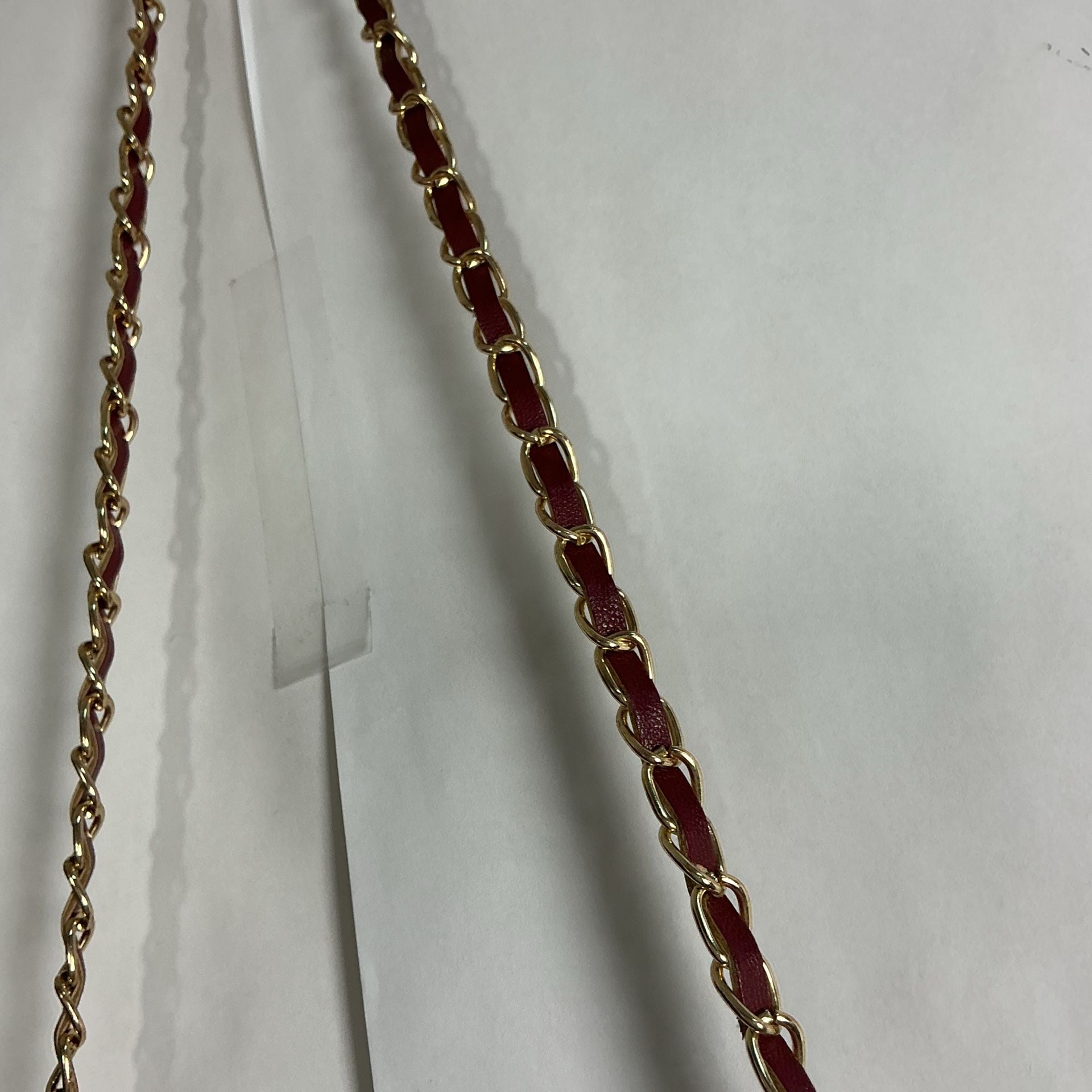 Badgley Mischka Pleated Crossbody Bag Burgundy Gold Chain 6
