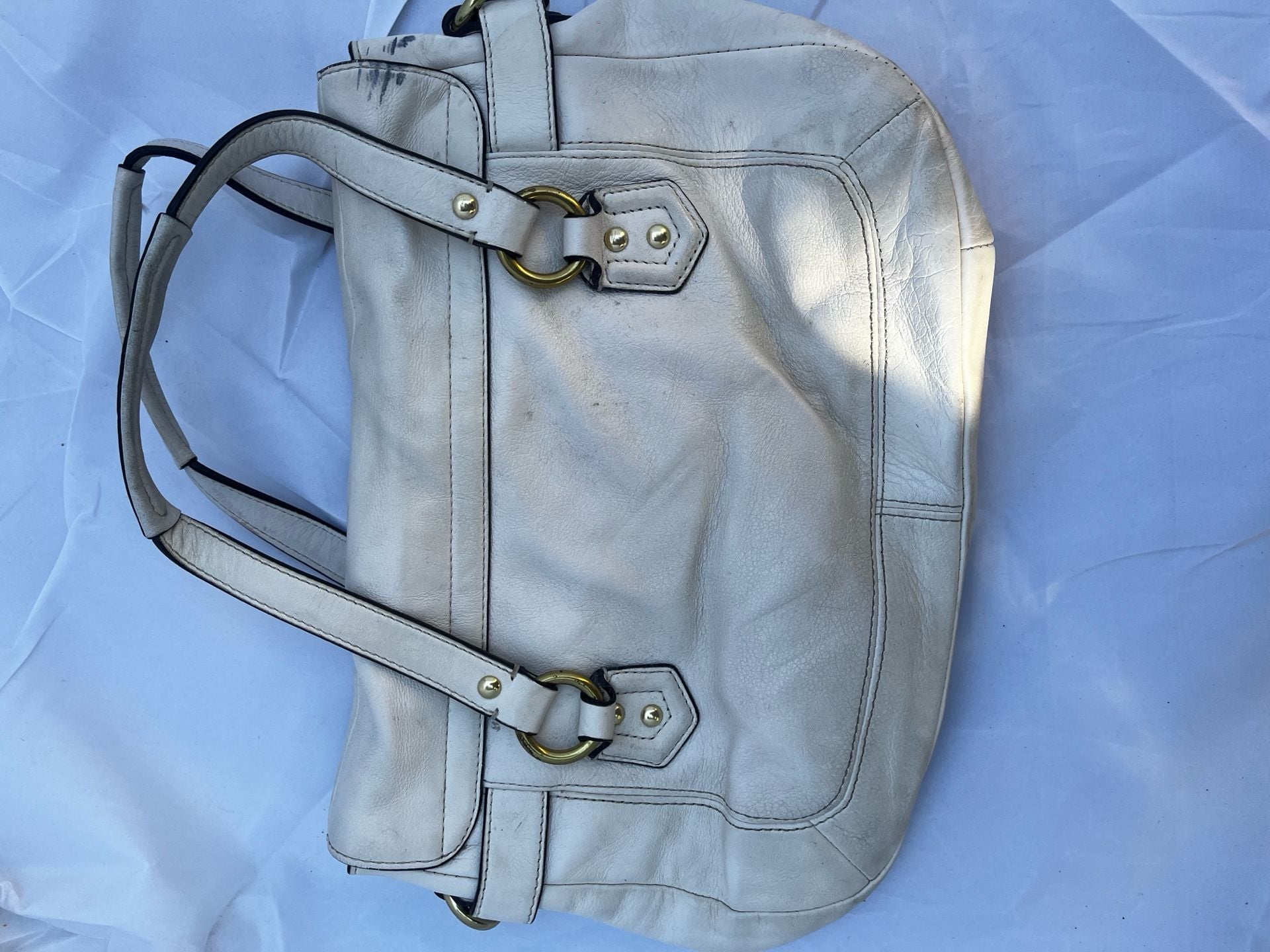 Coach Campbell Eva Flap Satchel White Leather Bag F27231 3