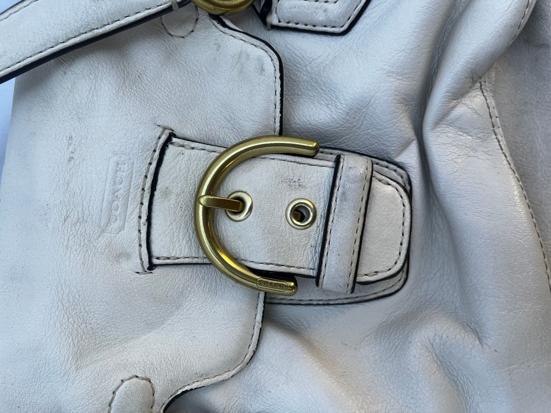 Coach Campbell Eva Flap Satchel White Leather Bag F27231 5