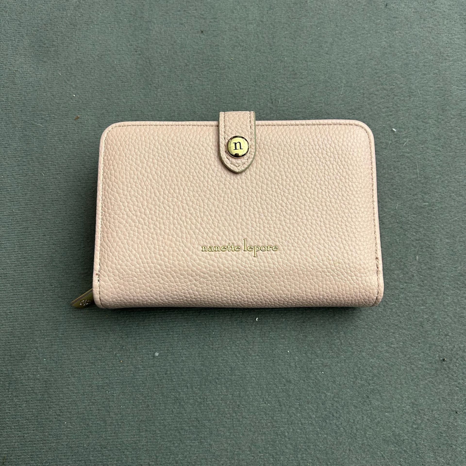 Nanette Lepore Pink Faux Leather Wallet Snap Closure 2