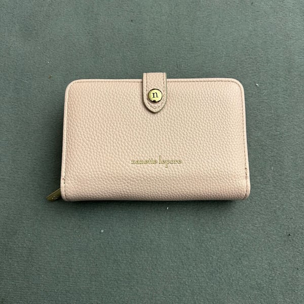 Nanette Lepore Pink Faux Leather Wallet Snap Closure