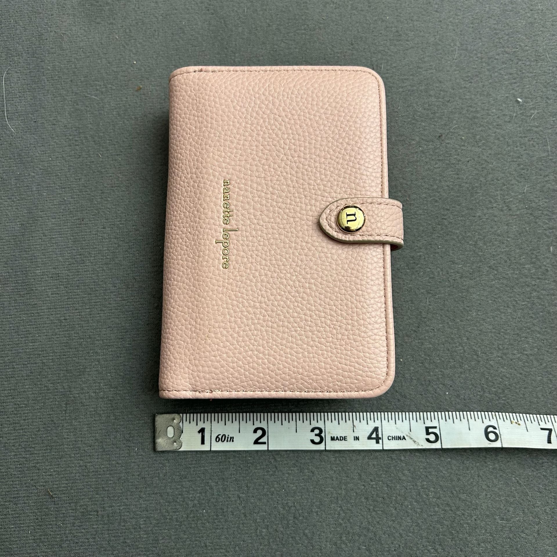 Nanette Lepore Pink Faux Leather Wallet Snap Closure 6