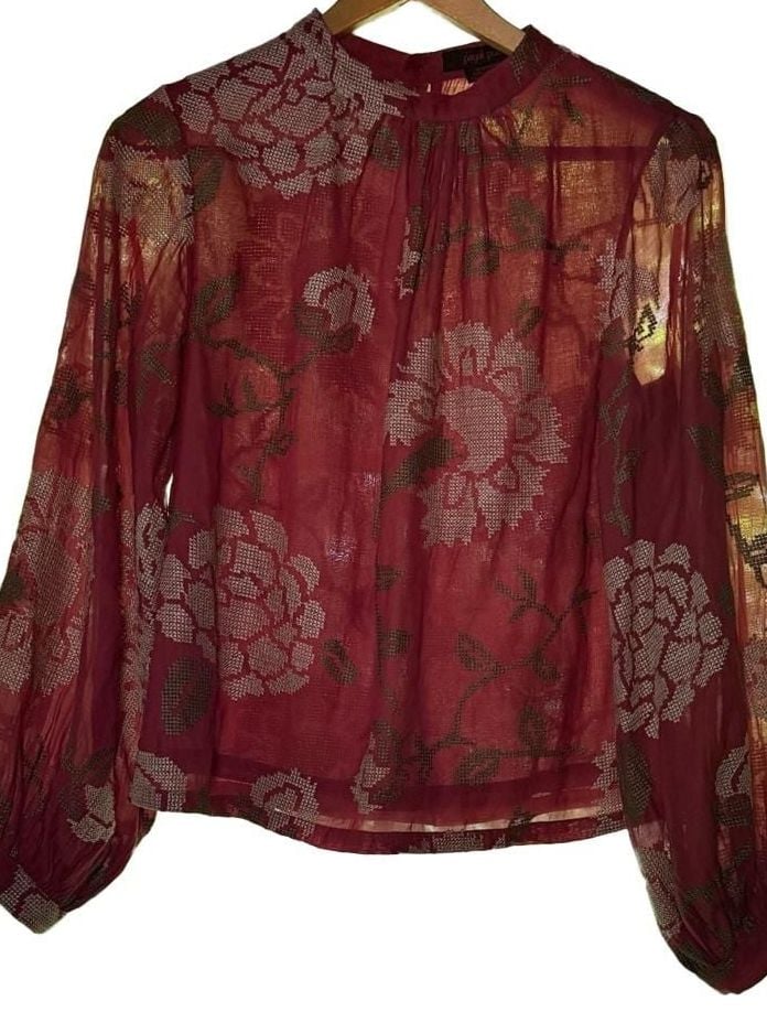 Payal Pratap for Anthropologie Rhododendron Embroidered Blouse 2