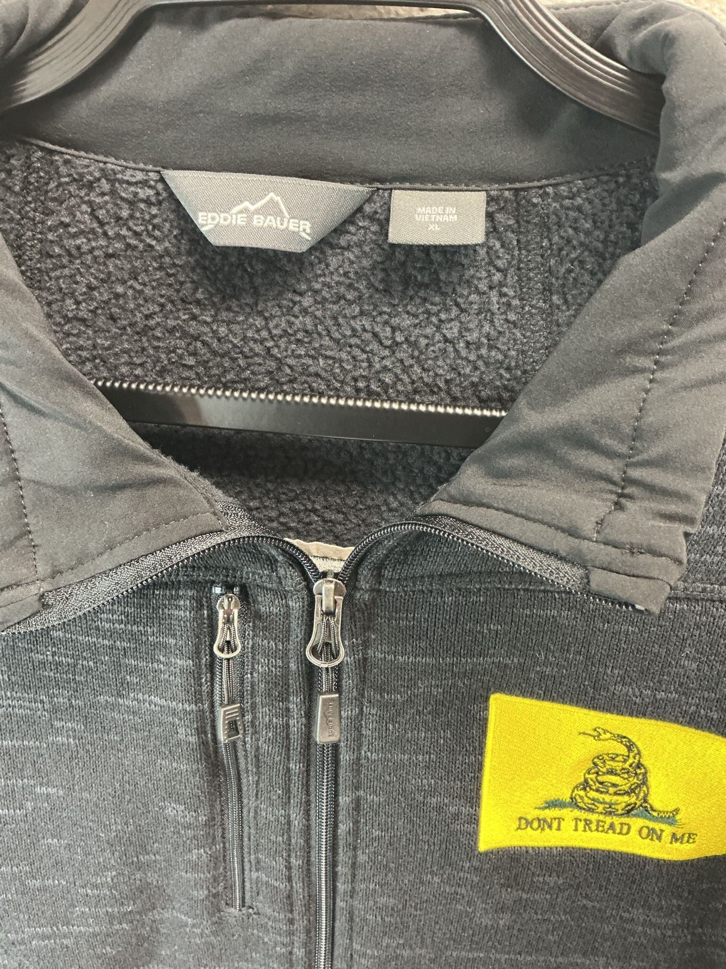 Eddie Bauer Fleece Jacket Size XL Dark Gray Full Zip Fight With Kash 3