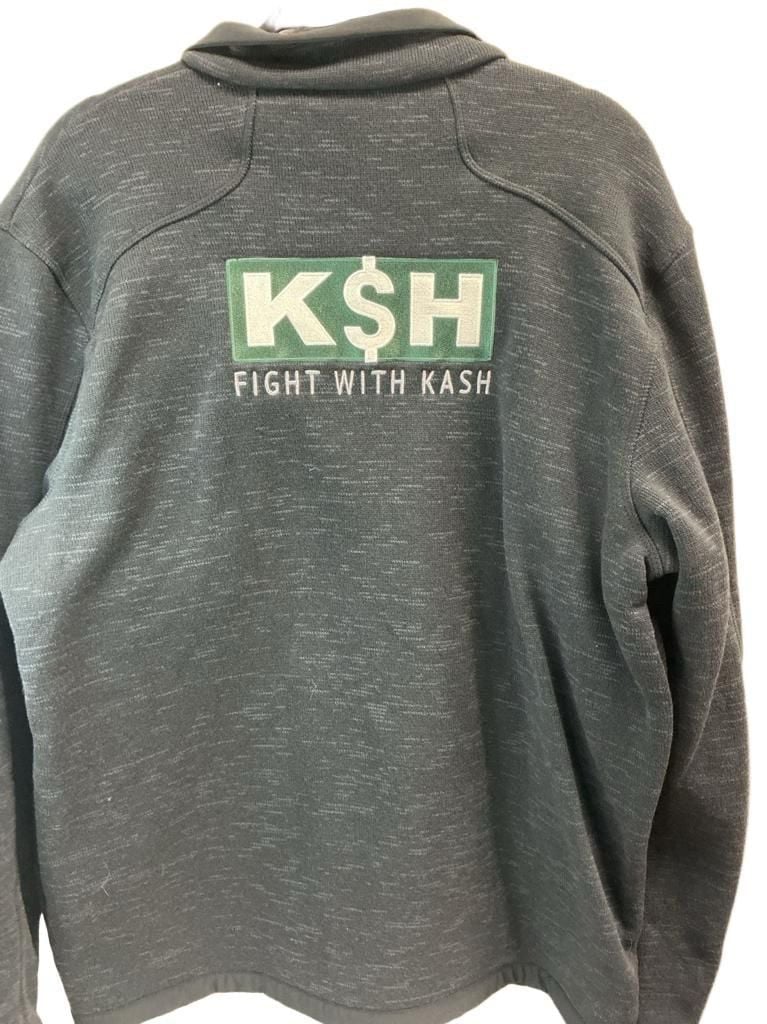 Eddie Bauer Fleece Jacket Size XL Dark Gray Full Zip Fight With Kash 5