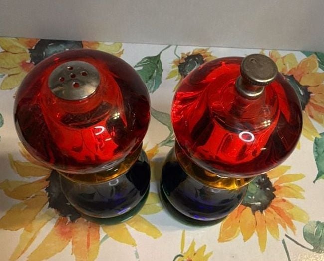 VTG Olde Thompson Sunset Fiesta Salt Shaker And Pepper Mill Set Multicolor 2
