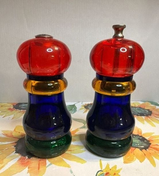 VTG Olde Thompson Sunset Fiesta Salt Shaker And Pepper Mill Set Multicolor 3