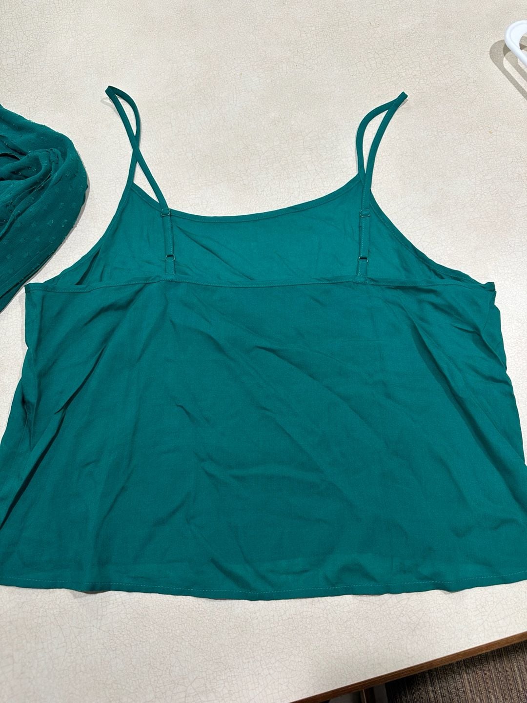 NWT Farm Rio Women's Green Clip Dot Ruffled Smocked High Neck Blouse Top Size L 11