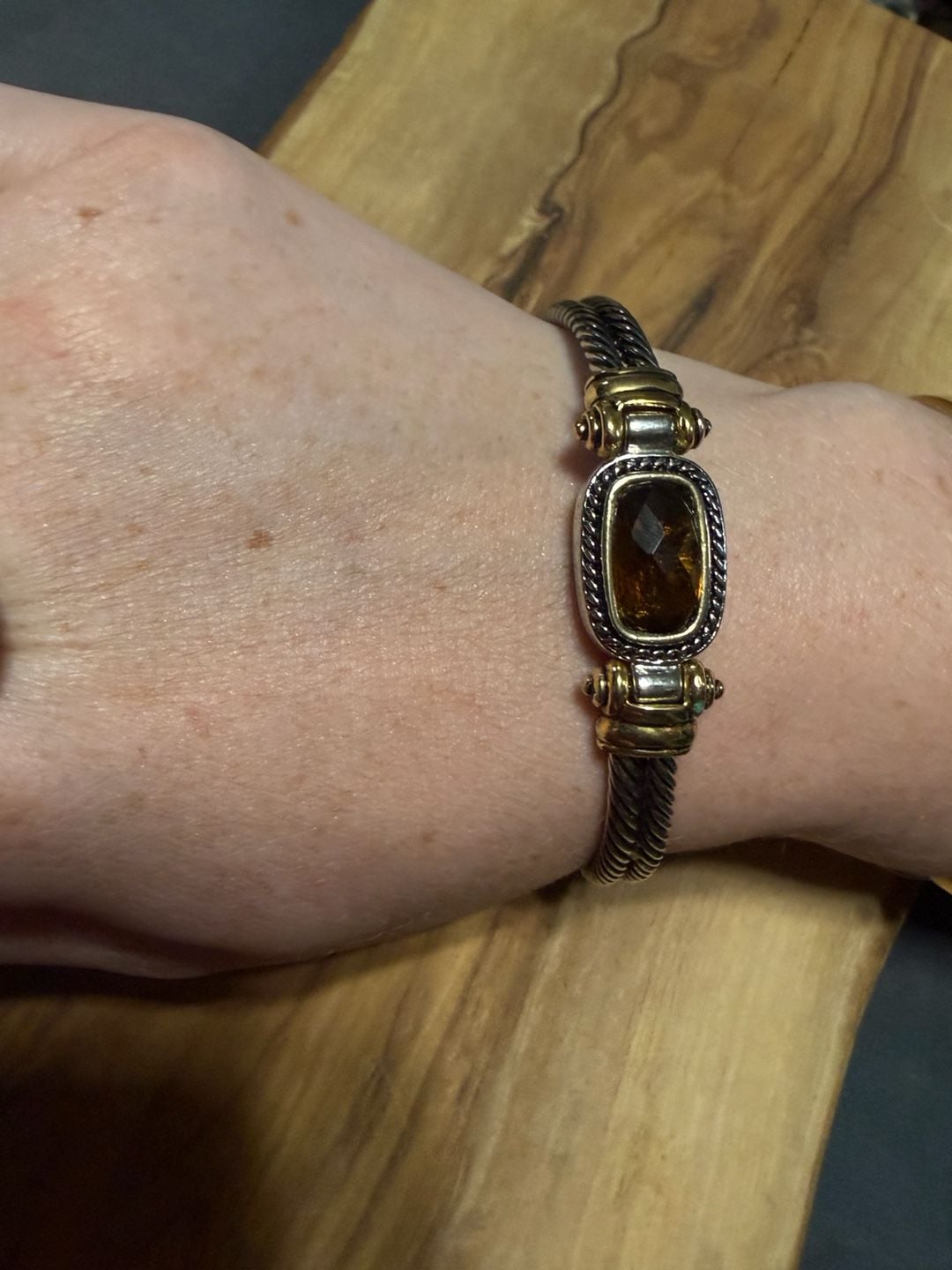 Genuine Crystal Bracelet Silver Gold Two-Tone magnetic 2
