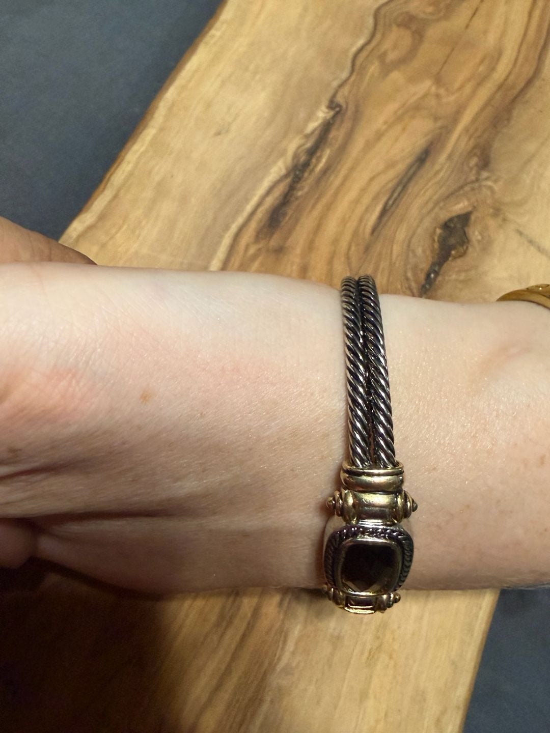 Genuine Crystal Bracelet Silver Gold Two-Tone magnetic 3