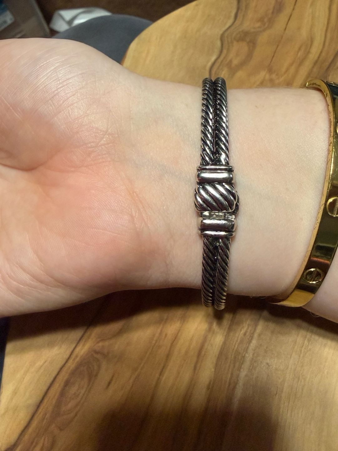 Genuine Crystal Bracelet Silver Gold Two-Tone magnetic 4