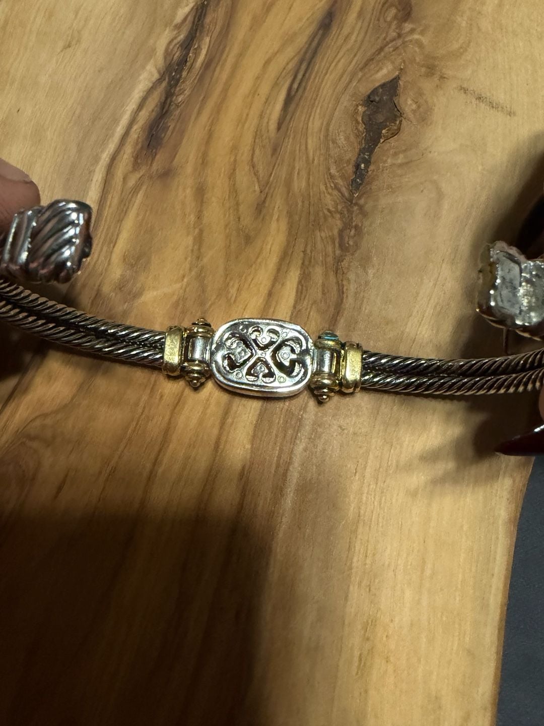 Genuine Crystal Bracelet Silver Gold Two-Tone magnetic 5