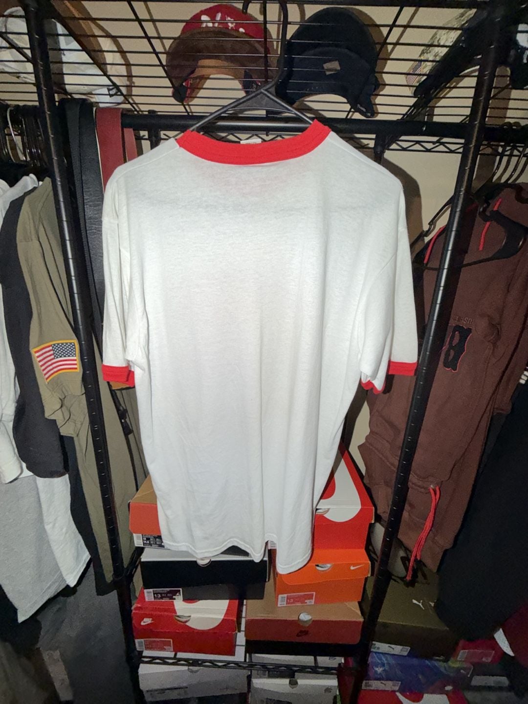 Toledope Graphic T-Shirt Size L White Red Ringer Tee 2