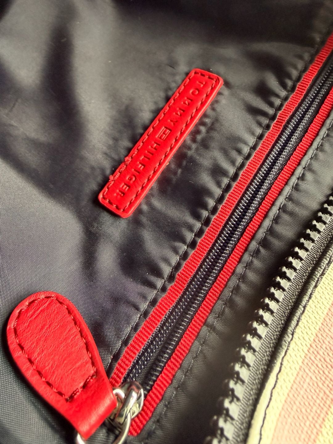 Tommy Hilfiger Striped Mini Backpack Black Pink White 13