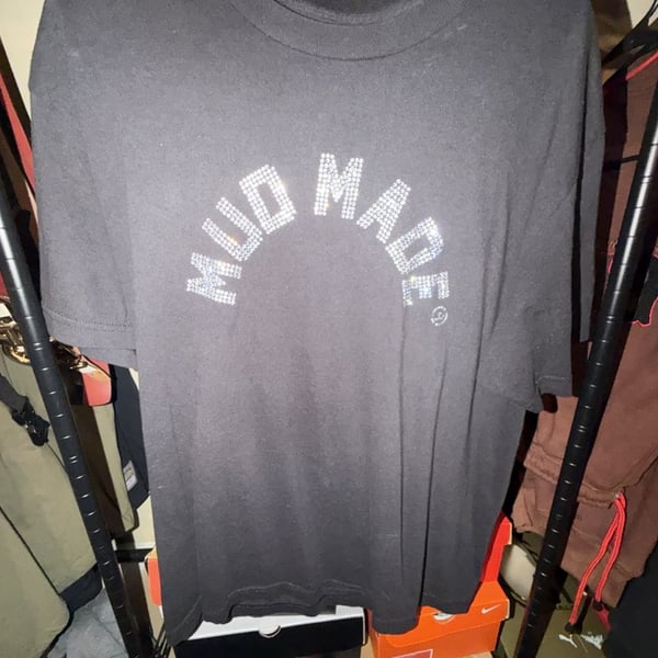Mud Made Rhinestone T-Shirt Size L Black